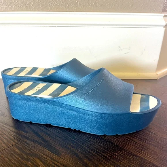 Lemon Jelly Shoes Lemon Jelly Slides Blue Sandals Platform Uk